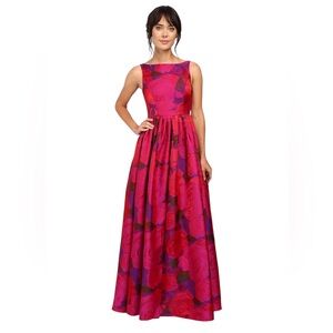Adrianna Papell Maxi Gown Boatneck A-Line Fit and Flare Size 8